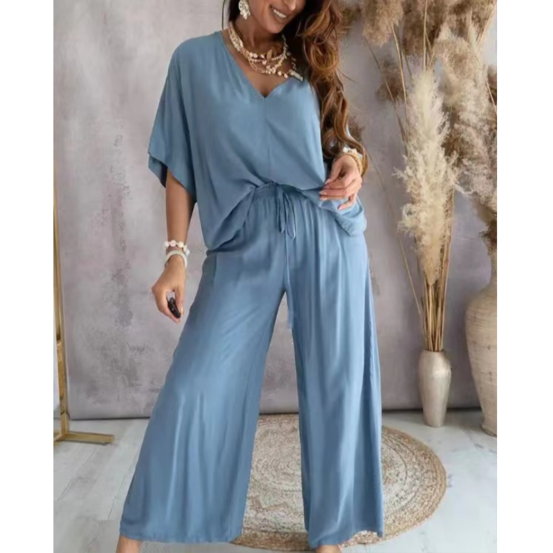 Azel | Damen Casual Lose Solide Farbe Anzug