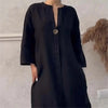 Emielle | Atmungsaktives Kleid mit V-Ausschnitt und 3/4-Ärmeln