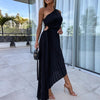 Irma | Stilvolles Einschultriges Maxikleid mit plissiertem Saum