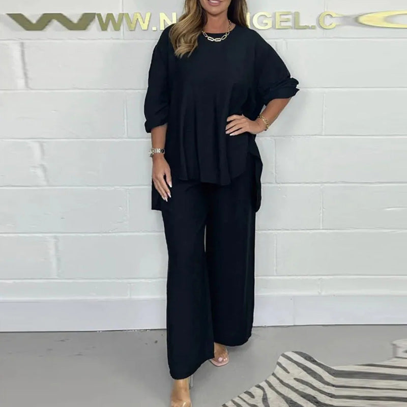 Charity | Lässiges Set aus Top und Hose mit weitem Schnitt