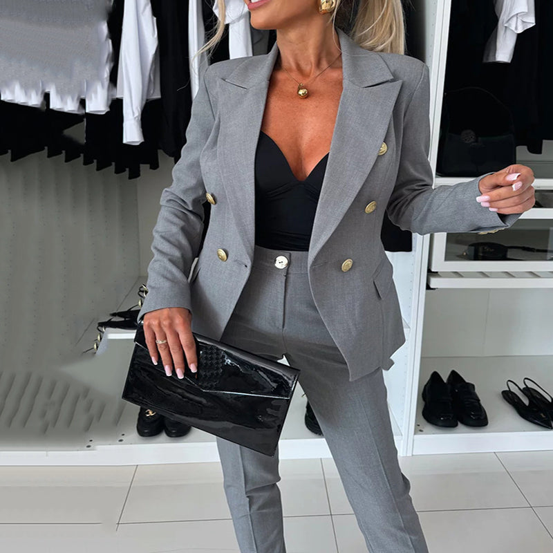 Margo | Crossover-Blazer & Skinny-Hosen Set