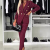 Margo | Crossover-Blazer & Skinny-Hosen Set