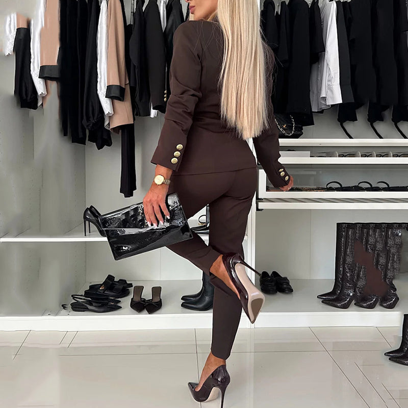 Margo | Crossover-Blazer & Skinny-Hosen Set