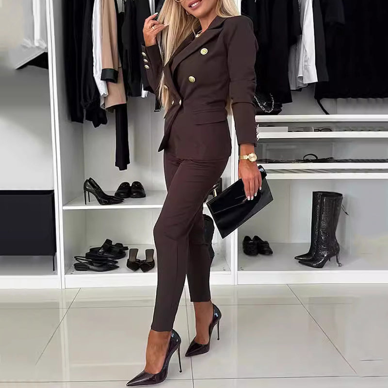 Margo | Crossover-Blazer & Skinny-Hosen Set