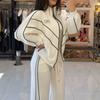 Gisselle | Gestreiftes Rollkragen-Top & weite Hose Set