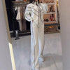 Gisselle | Gestreiftes Rollkragen-Top & weite Hose Set
