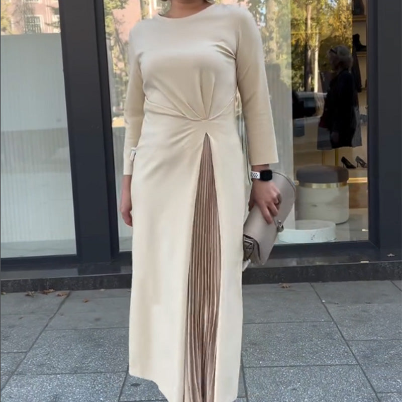 Emmy | Elegantes Damenkleid, zeitlos mit Rundhalsausschnitt