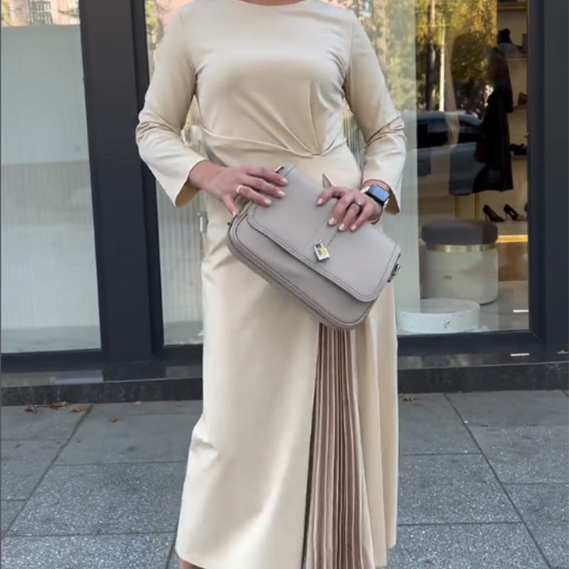 Emmy | Elegantes Damenkleid, zeitlos mit Rundhalsausschnitt