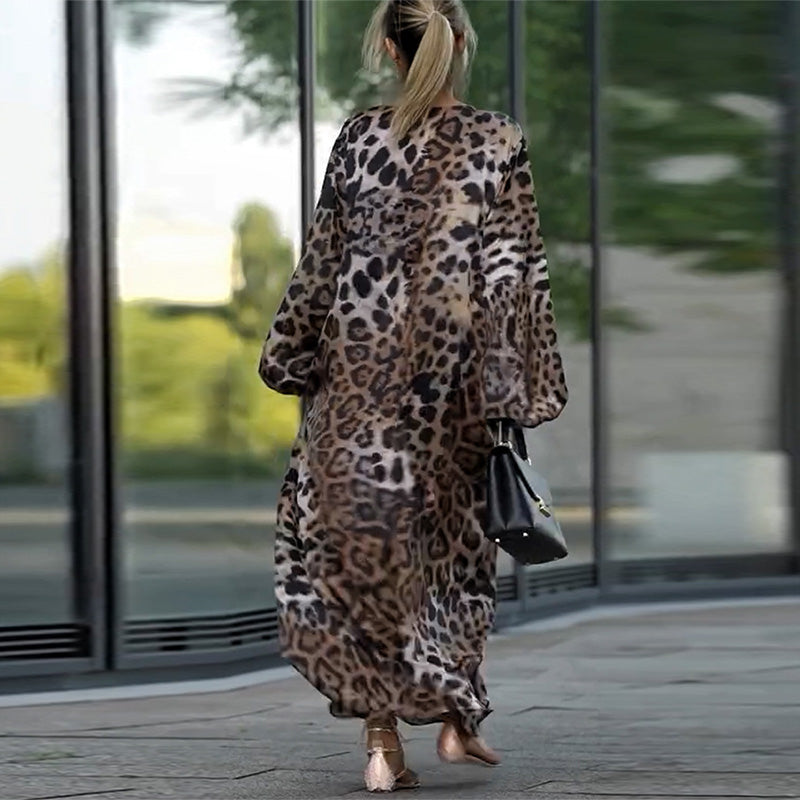 Cloe | Lässiges langärmeliges Kleid im stylischen Leopardenprint