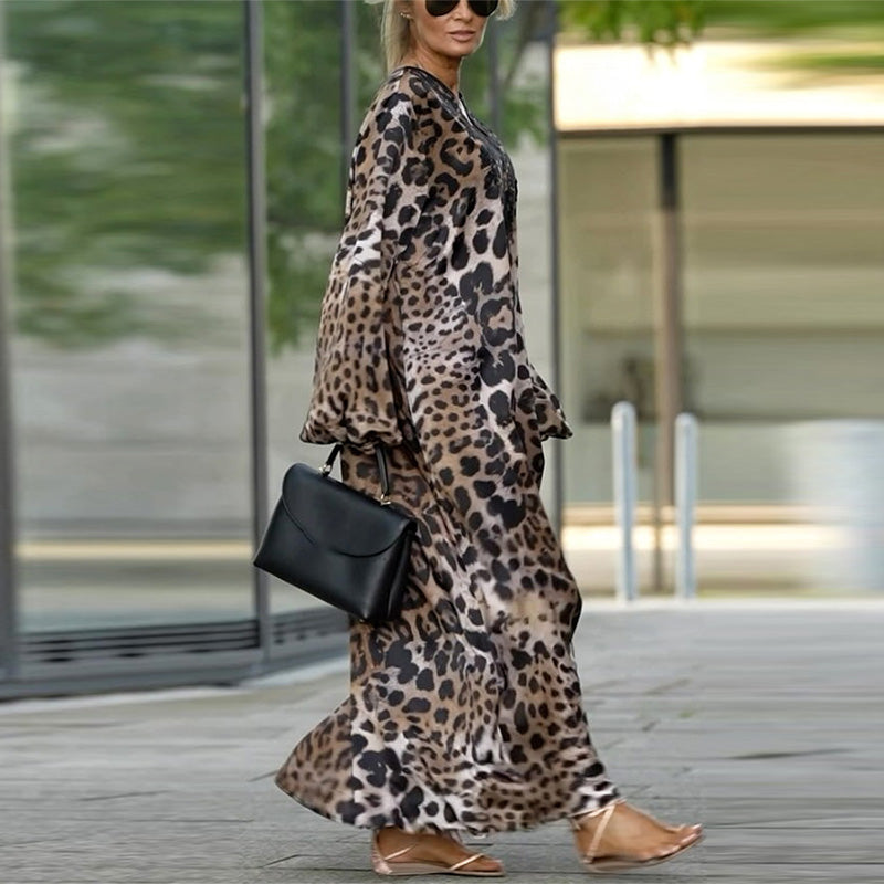 Cloe | Lässiges langärmeliges Kleid im stylischen Leopardenprint