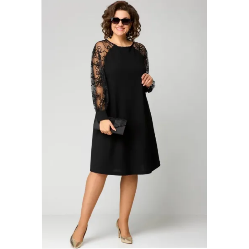 Wiana | Elegantes Kleid in A-Linie mit transparenten Ärmeln