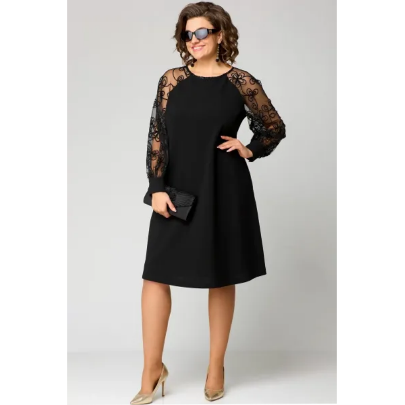 Wiana | Elegantes Kleid in A-Linie mit transparenten Ärmeln