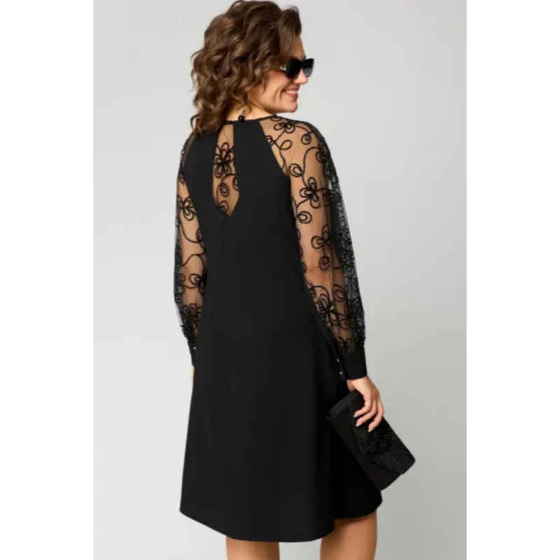 Wiana | Elegantes Kleid in A-Linie mit transparenten Ärmeln