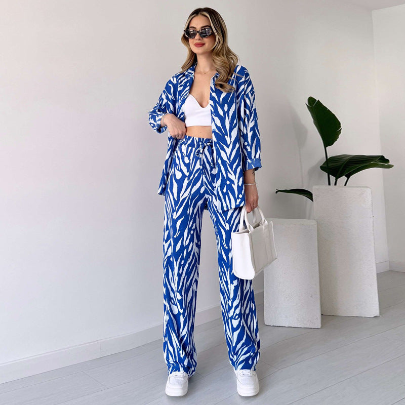 Evangeline | Stylisches Hemd- und Hosenset im Zebradruck