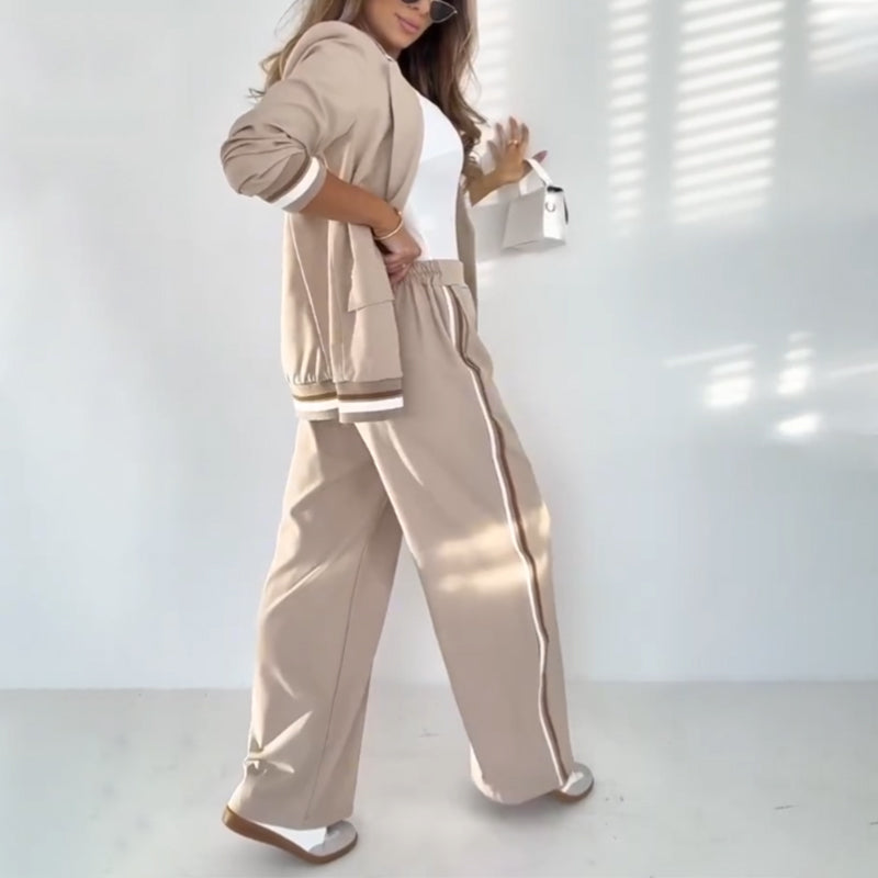 Paulie | Set aus Blazer und fließender Hose mit gestreiften Details