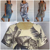 Teres | Rundhalskleid mit botanischem Print