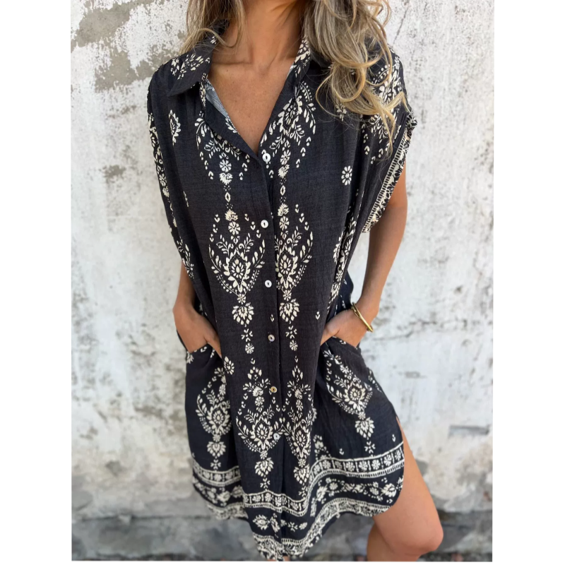 Bailey | Bequemes Kleid mit kurzem Arm und praktischen Taschen