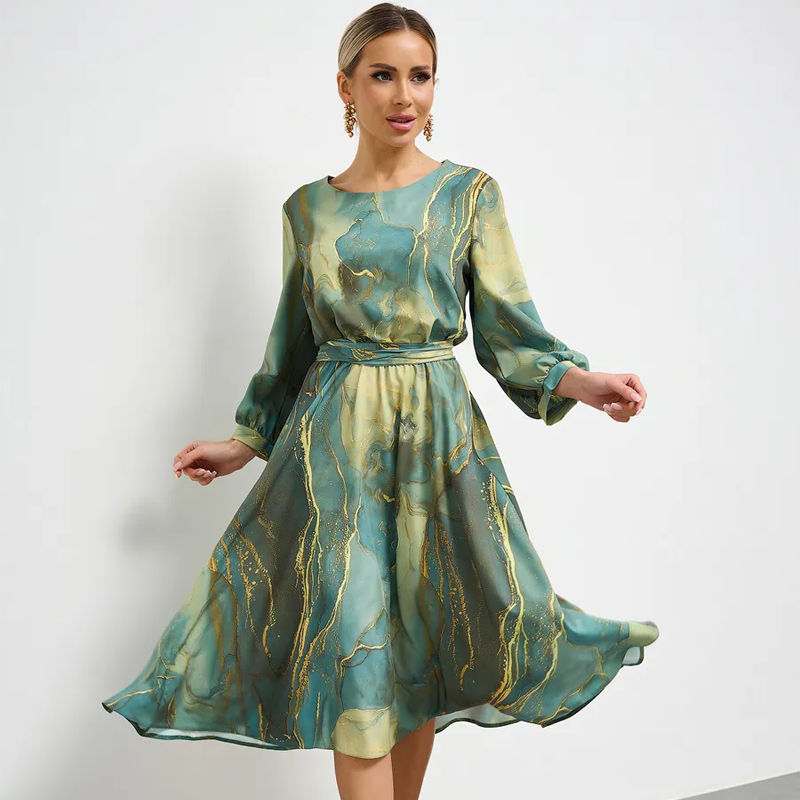 Alma™ | Elegantes vergoldetes Kleid mit Farbverlauf