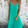 Maxene | Feminines Maxikleid mit Spaghettiträgern und zarter Spitze