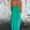 Maxene | Feminines Maxikleid mit Spaghettiträgern und zarter Spitze