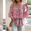Betha | Bedrucktes Langarmshirt mit V-Ausschnitt