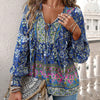 Betha | Bedrucktes Langarmshirt mit V-Ausschnitt