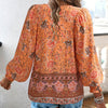 Betha | Bedrucktes Langarmshirt mit V-Ausschnitt