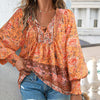 Betha | Bedrucktes Langarmshirt mit V-Ausschnitt