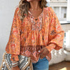 Betha | Bedrucktes Langarmshirt mit V-Ausschnitt