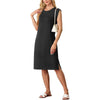Shakisha | Schickes Midikleid mit Rundhals, seitlichem Schlitz und Taschen