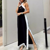 Liechelle | Elegantes Neckholder-Maxikleid mit Schlitz und offenem Rücken