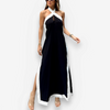 Liechelle | Elegantes Neckholder-Maxikleid mit Schlitz und offenem Rücken