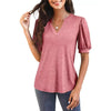 Rachel | Modisches Damen-Top mit V-Ausschnitt und Puffmuster