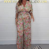 Emily | Stylischer Jumpsuit mit V-Ausschnitt und Druck für Damen