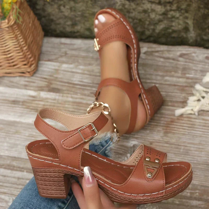 Elke | Sandalen mit Blockabsatz