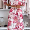 Zitah | Elegantes Blumen-Set: Schulterfreies Chemisier und Maxi-Jupe