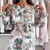 Zitah | Elegantes Blumen-Set: Schulterfreies Chemisier und Maxi-Jupe