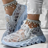 Dheri | Damen bestickte Spitze Mesh Sneakers