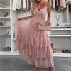 Kattie | Schickes Damen-Maxikleid aus Tüll mit Stufen und Spaghettiträgern