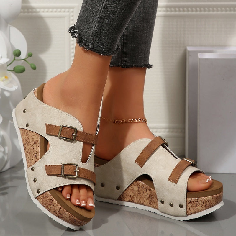 Conchita | Bequeme Keilabsatz-Plateau-Sandalen für Damen
