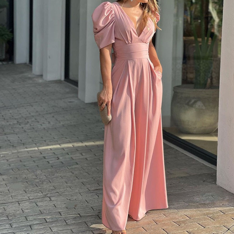 Dionela | Modischer Jumpsuit für Damen mit tiefem V-Ausschnitt