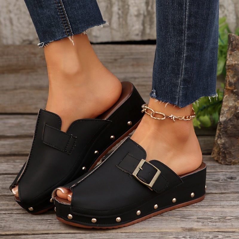 Gertrud | Lässige Peep-Toe-Plattform-Sandaletten für Damen