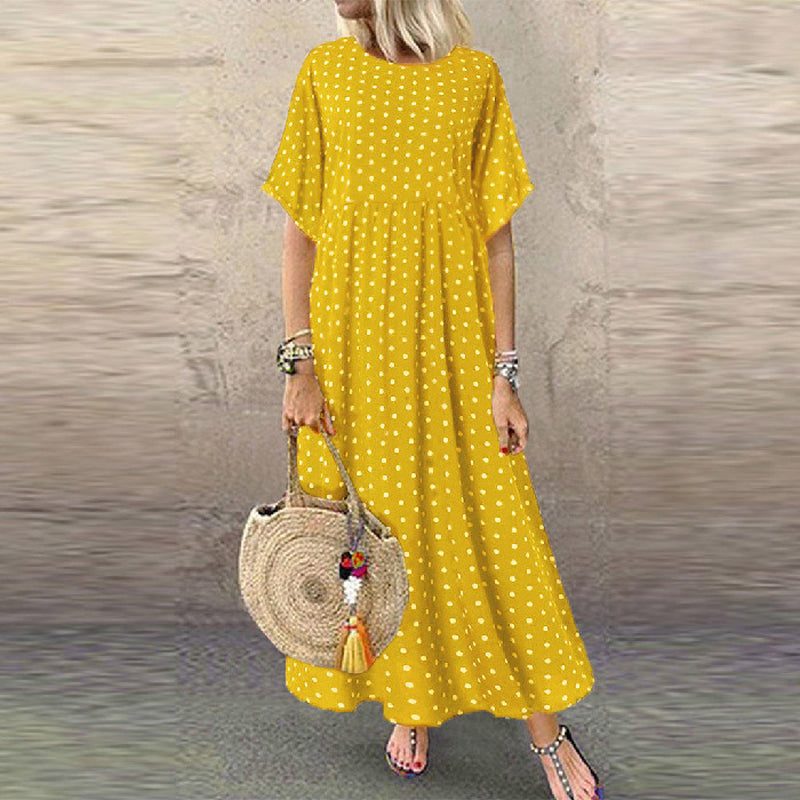 Jaeli | Boho-Maxikleid mit Tupfen