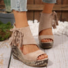 Aubrey | Bequeme Damen-Sandalen mit Keilabsatz und Quaste