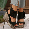 Antje | Sandalen mit Keilabsatz und Quaste