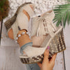 Aubrey | Bequeme Damen-Sandalen mit Keilabsatz und Quaste