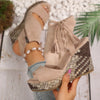 Aubrey | Bequeme Damen-Sandalen mit Keilabsatz und Quaste