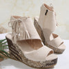 Antje | Sandalen mit Keilabsatz und Quaste
