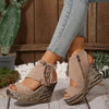Aubrey | Bequeme Damen-Sandalen mit Keilabsatz und Quaste
