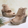 Antje | Sandalen mit Keilabsatz und Quaste